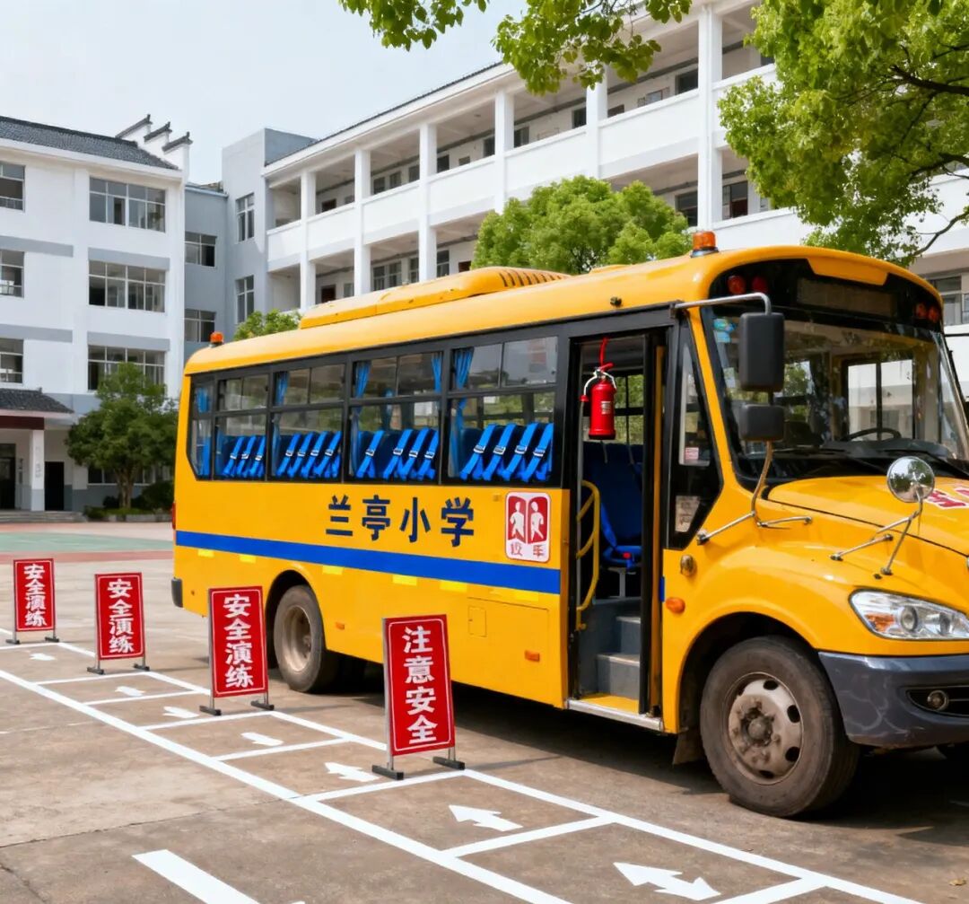 【蘭亭●校車(chē)演練】安全“童”行，為愛(ài)護(hù)航—蘭亭小學(xué)舉行校車(chē)安全演練